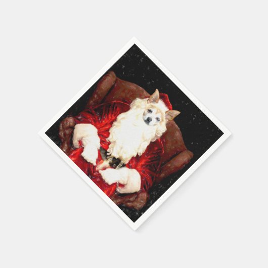 Serviette En Papier Père Noël Chihuahua Chien Noël mignonne Rouge drôl (Coin)