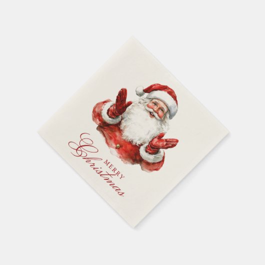 Serviette En Papier Père Noël classique Joyeux Noël (Coin)