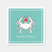 Serviette En Papier Père Noël Claws Nautique Holiday Napkin Seafoam (Devant)