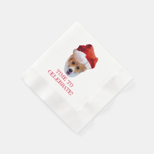 Serviette En Papier Père Noël Corgi Napkins (Coin)