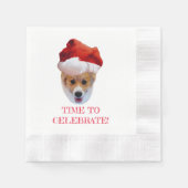 Serviette En Papier Père Noël Corgi Napkins (Devant)