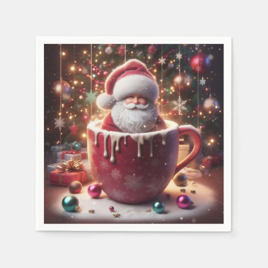 Serviette En Papier Père Noël Cosy Cup (Devant)
