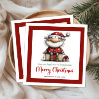 Père Noël de dessin animé drôle Serviettes de fête