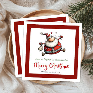 Serviette En Papier Père Noël drôle et fantaisiste Humour Noël Serviet