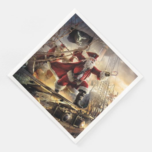 Serviette En Papier Père Noël Est Un Pirate (Coin)