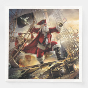 Serviette En Papier Père Noël Est Un Pirate