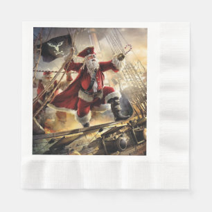 Serviette En Papier Père Noël Est Un Pirate