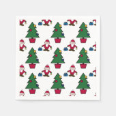 Serviette En Papier Père Noël Et Arbre De Noël (Devant)