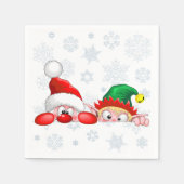 Serviette En Papier Père Noël et Elf Cute et drôle Caractères Pékin (Devant)