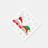 Serviette En Papier Père Noël et Elf Cute et drôle Caractères Pékin (Coin)