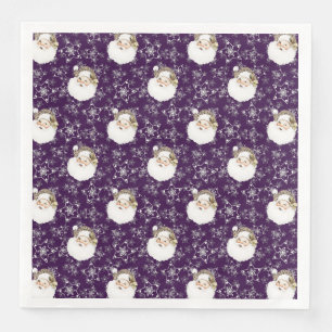 Serviette En Papier Père Noël et étoiles vintages