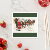 Serviette En Papier Père Noël et Sleigh avec Reindeer (En situation)