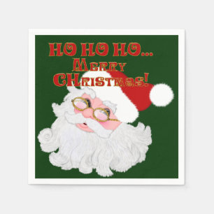 Serviette En Papier Père Noël Face Green PAPER PARTY NAPKINS