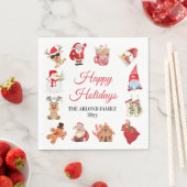 Serviette En Papier Père Noël Gingpain Maison Noël Fête (En situation)