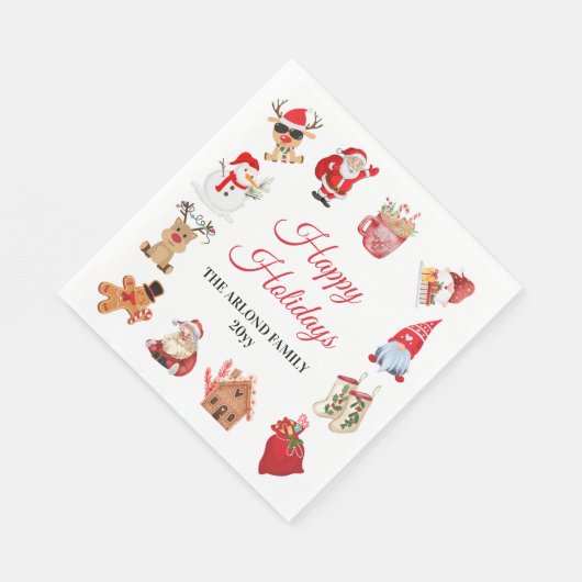 Serviette En Papier Père Noël Gingpain Maison Noël Fête (Coin)