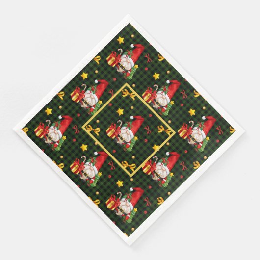 Serviette En Papier Père Noël Gnome (Coin)