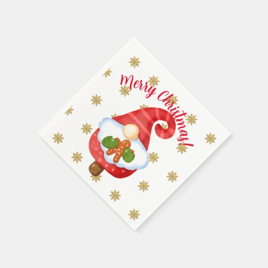 Serviette En Papier Père Noël Gnome (Coin)