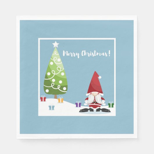 Serviette En Papier Père Noël Gnome (Devant)
