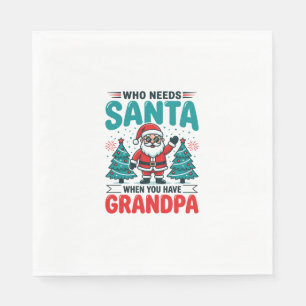 Serviette En Papier Père Noël Grand-père Famille