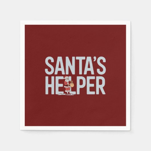 Serviette En Papier Père Noël Helper Christmas (Devant)