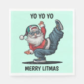 Serviette En Papier Père Noël Hip hop (Devant)