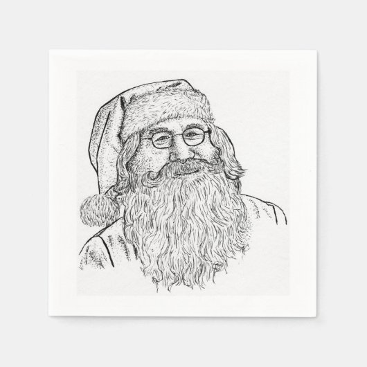 Serviette En Papier Père Noël imprimé personnalisé (Devant)