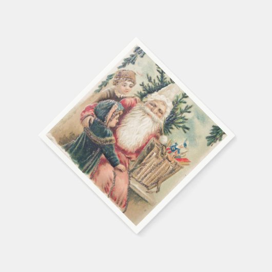 Serviette En Papier Père Noël Joyeux Noël (Coin)