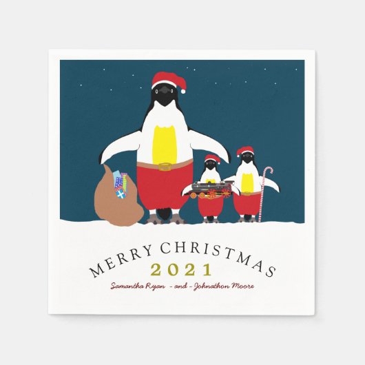 Serviette En Papier Père Noël Little Helpers Napkin (Devant)