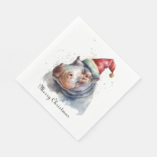 Serviette En Papier Père Noël Little Hippo, coutume (Coin)