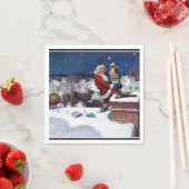 Serviette En Papier Père Noël Livraison de livres à Noël, serviettes (En situation)