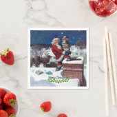 Serviette En Papier Père Noël livre une cargaison de livres par Wyeth (En situation)