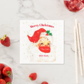 Serviette En Papier Père Noël Mask Joyeux Noël Distances sociales (En situation)
