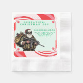Serviette En Papier Père Noël militaire drôle de Noël (Devant)