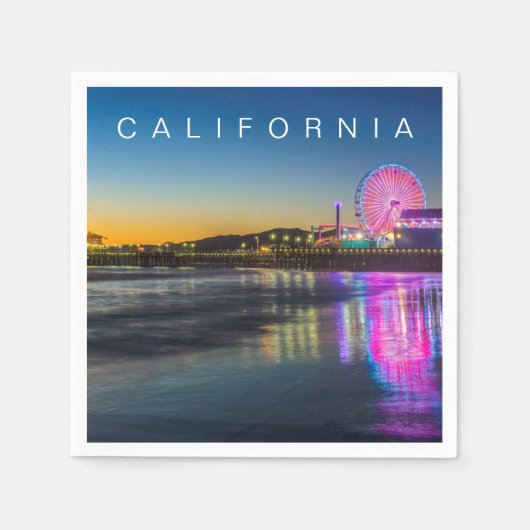 Serviette En Papier Père Noël Monica Pier | Los Angeles, Californie (Devant)