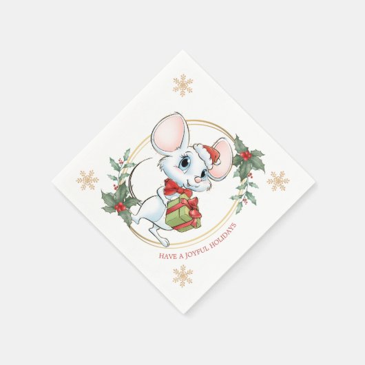 Serviette En Papier Père Noël Mouse Noël Favoriser (Coin)