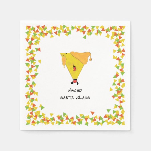 Serviette En Papier Père Noël Nacho avec chips (Devant)