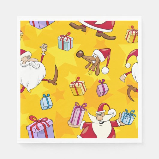 Serviette En Papier Père Noël Noël Motif papier serviettes (Devant)