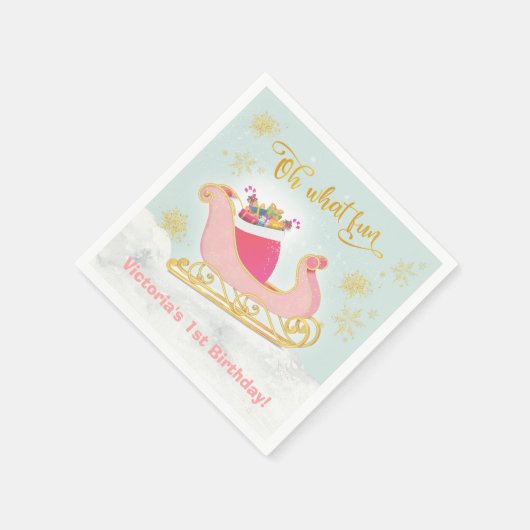 Serviette En Papier Père Noël Noël Sleigh fête d'anniversaire (Coin)