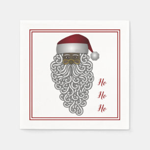 Serviette En Papier Père Noël noir rétro afro-américain