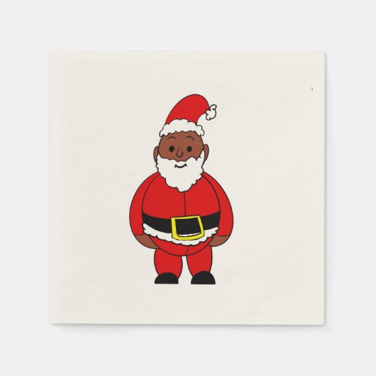 Serviette En Papier Père Noël noire (Devant)