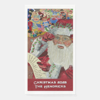 Serviette En Papier Père Noël Nom personnalisé Noël 2025