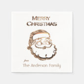 Serviette En Papier Père Noël Père Noël Parties scintillant or Noël (Devant)