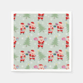 Serviette En Papier Père Noël Pig Giving Motif (Devant)