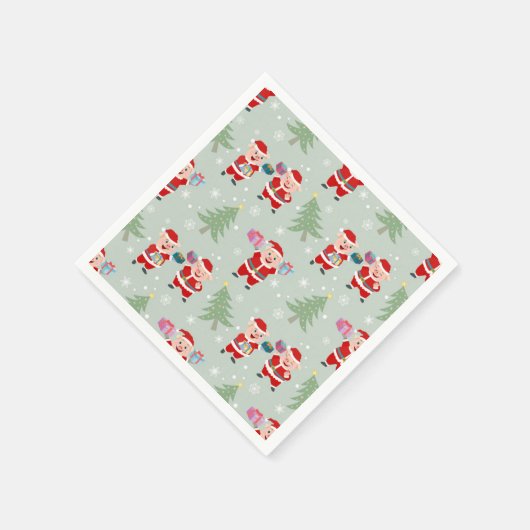 Serviette En Papier Père Noël Pig Giving Motif (Coin)