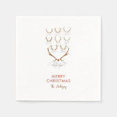 Serviette En Papier Père Noël Reindeer Noms de famille Noël (Devant)