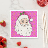 Serviette En Papier Père Noël rose chaud (En situation)
