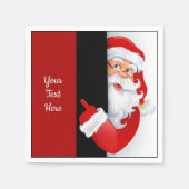 Serviette En Papier Père Noël rouge et blanche personnalisée (Devant)