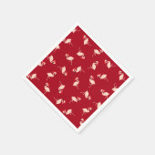 Serviette En Papier Père Noël saisonnier Flamants roses Bourgogne Moti (Coin)