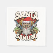 Serviette En Papier Père Noël Samurai (Devant)