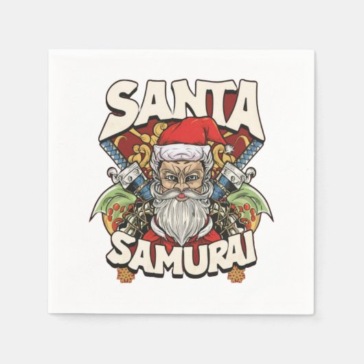 Serviette En Papier Père Noël Samurai (Devant)